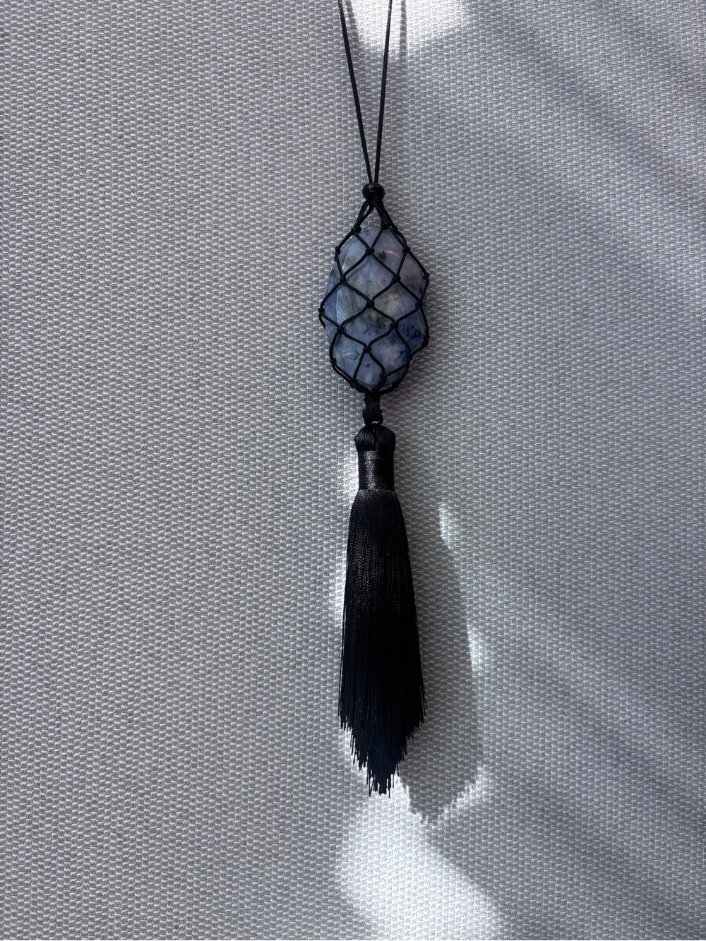 Bean design Tassel Necklace of Blue Aventurine Stone